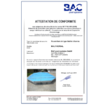 BAC pool systems Certificat couverture de protection à barres Rollschutz Multiversal